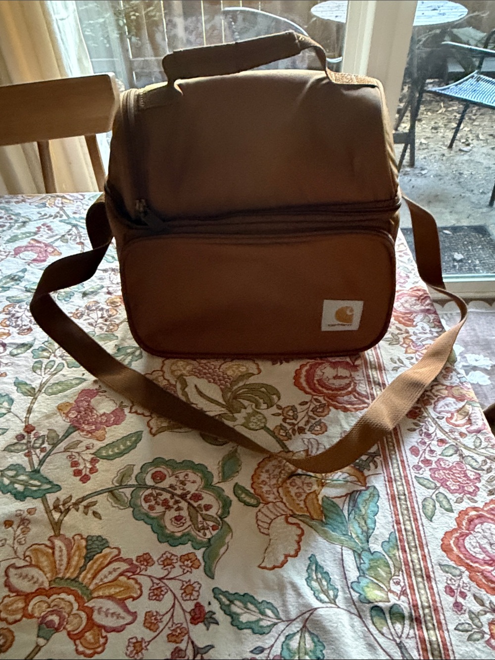 Carhartt Brown Canvas Lunch Box with Shoulder Strap